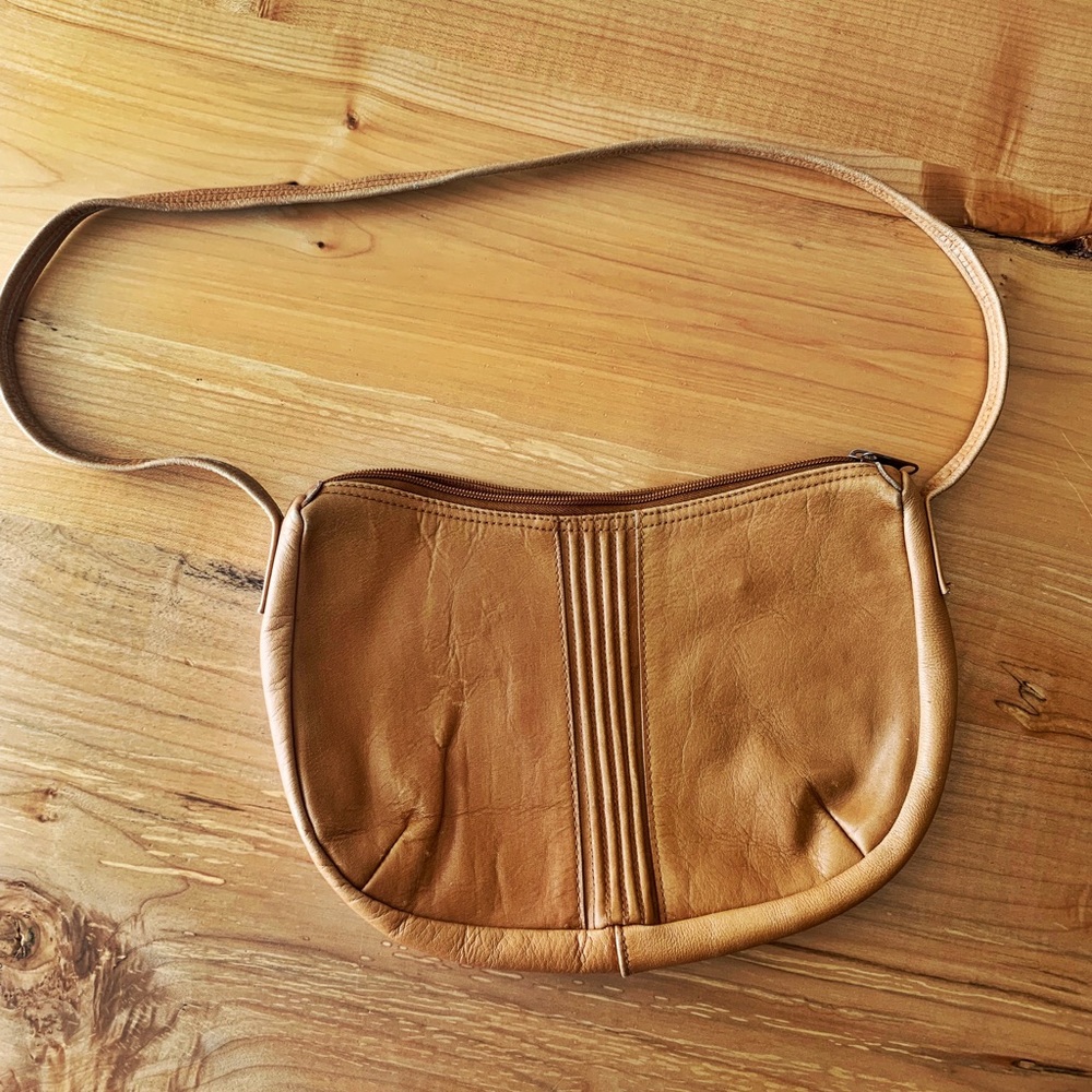 Cognac Leather Mini Purse